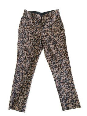 Truth by Republic Brown Leopard Print Stretch Pull On Cropped Pants, Size Medium